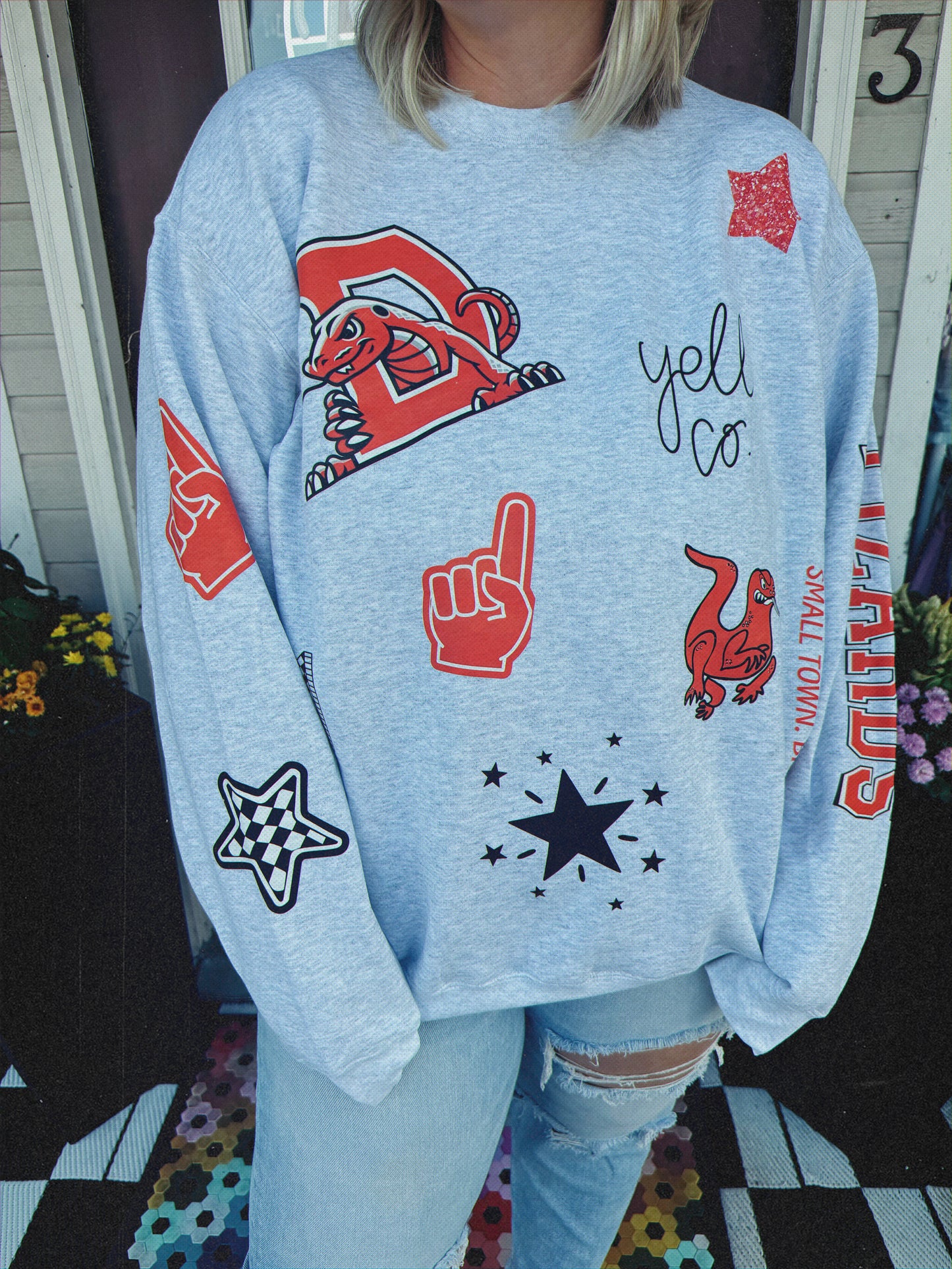 Custom Faux Patched Sweatshirt