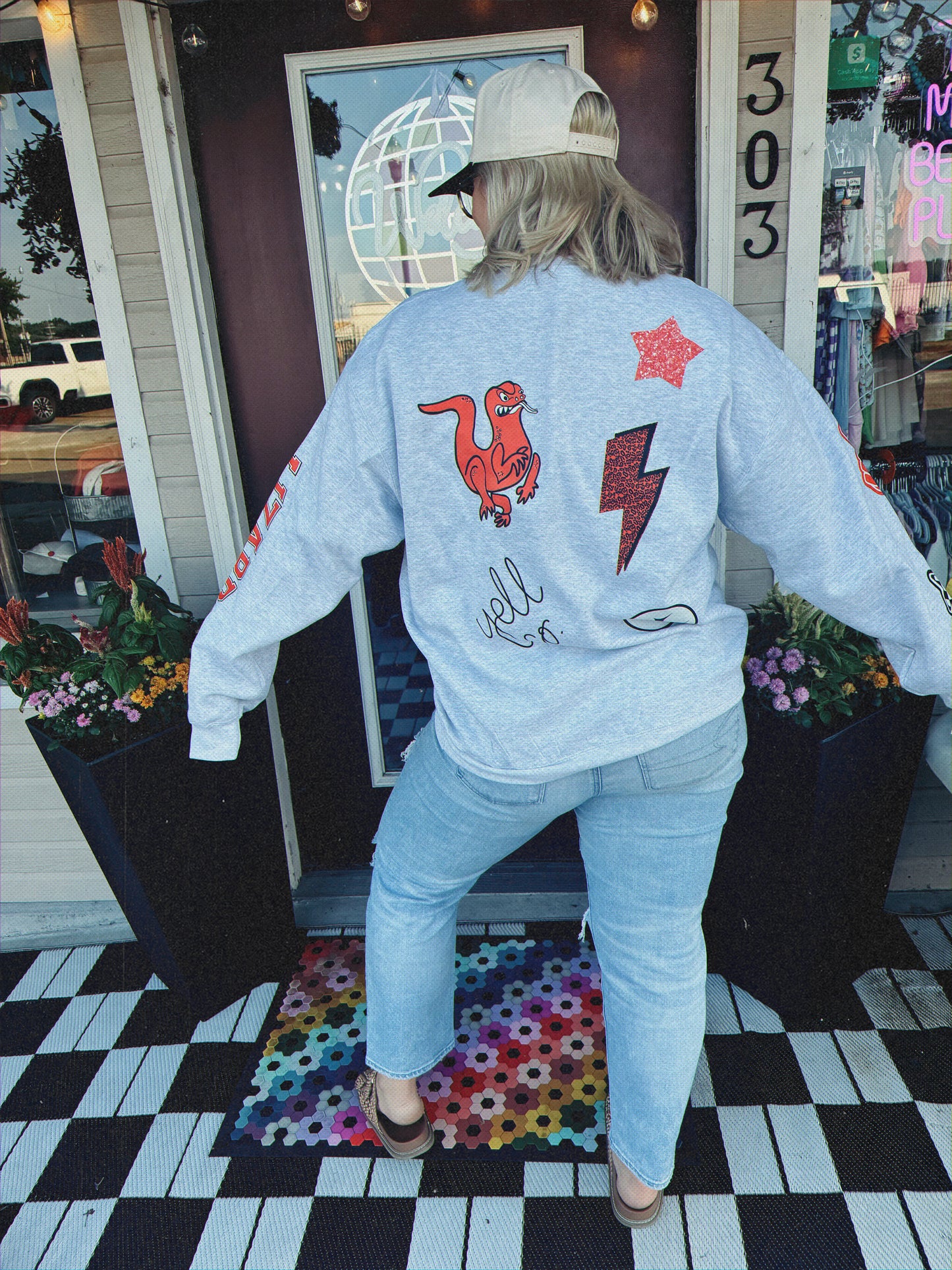 Custom Faux Patched Sweatshirt