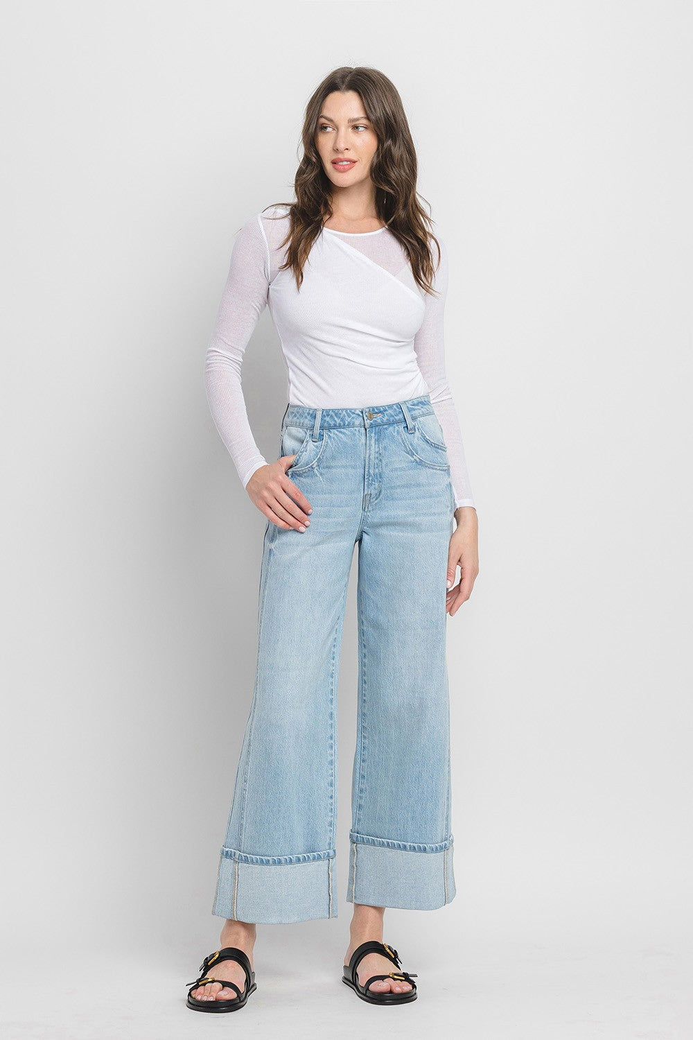Vervet High Waisted Cuff Jeans