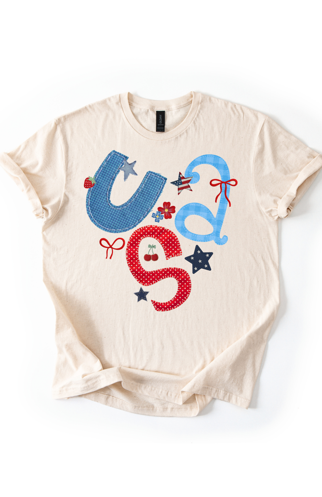 USA quilt lettering