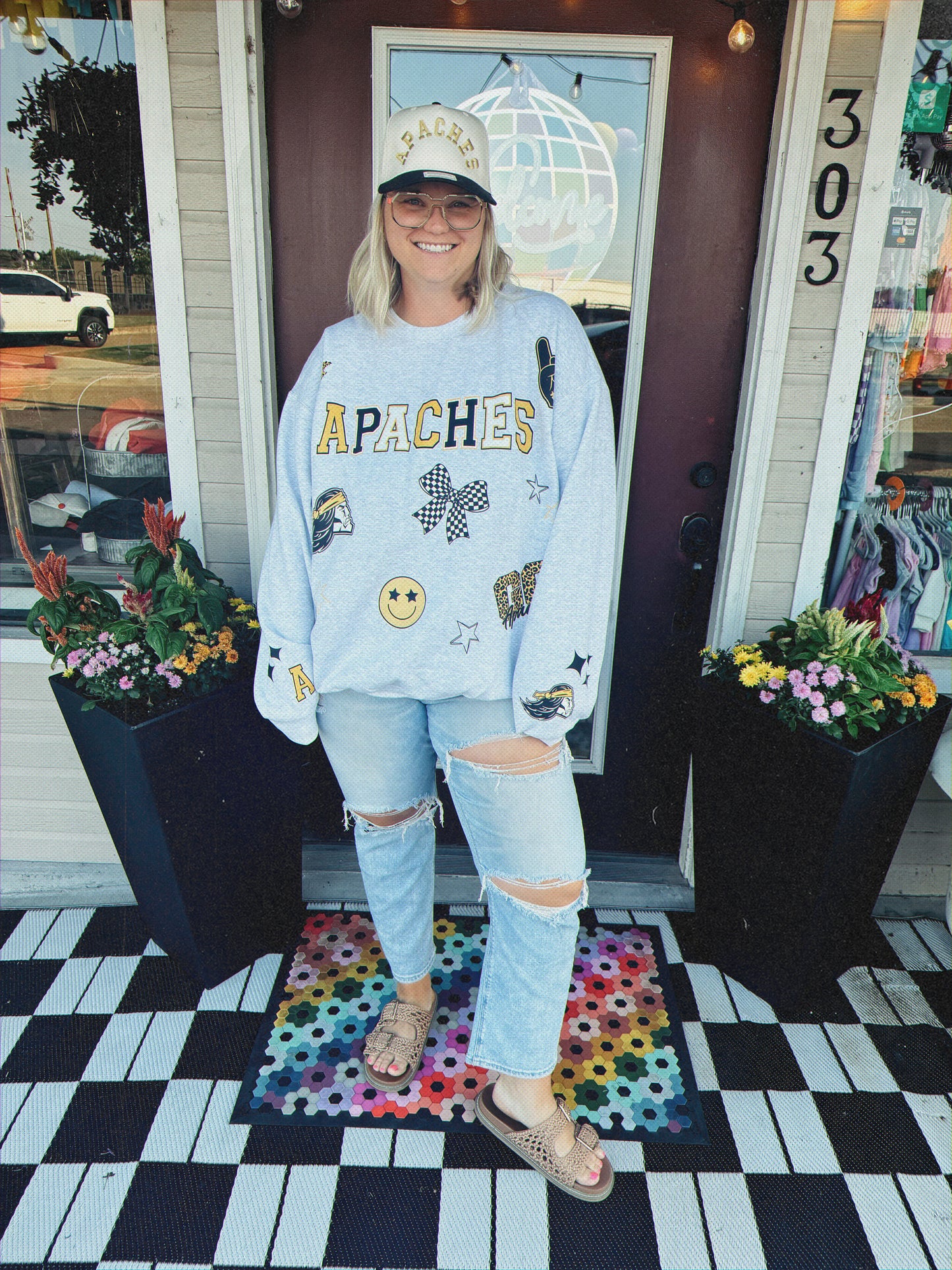 Custom Faux Patched Sweatshirt