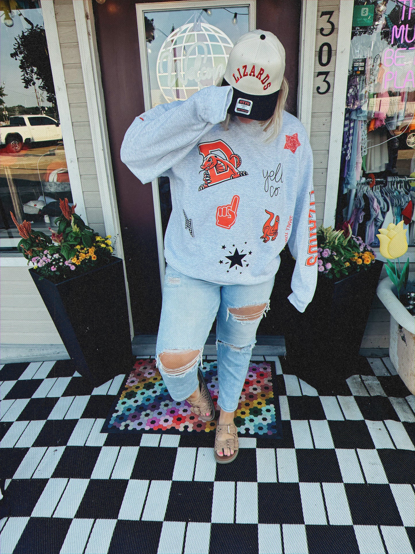 Custom Faux Patched Sweatshirt
