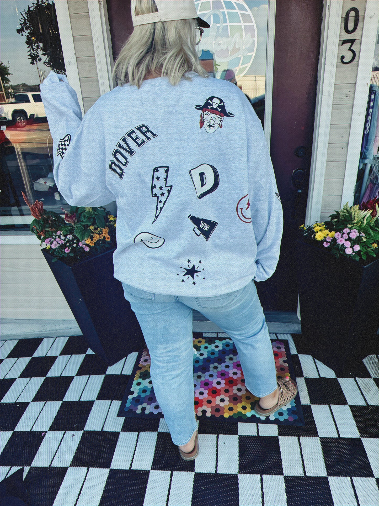 Custom Faux Patched Sweatshirt