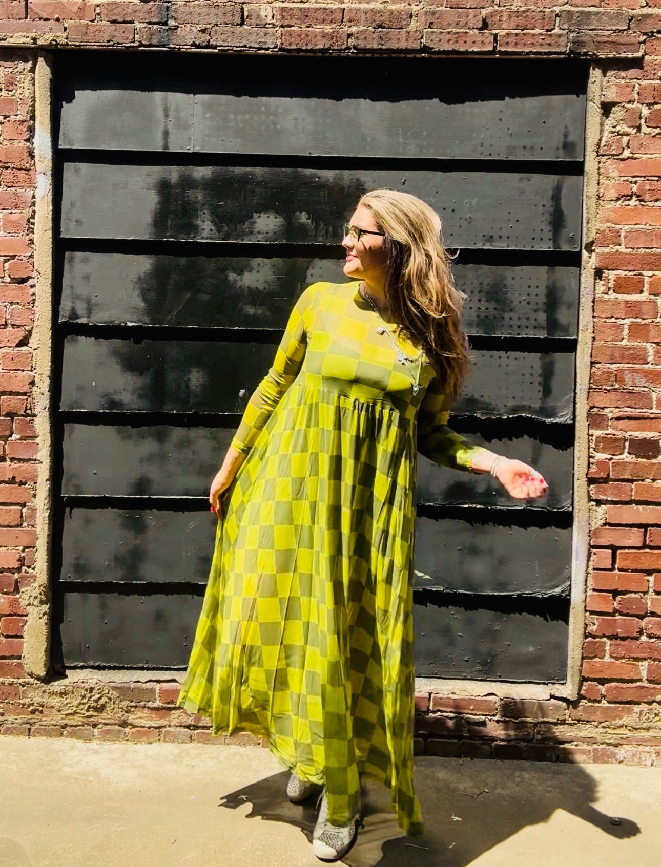 Green Check Dress