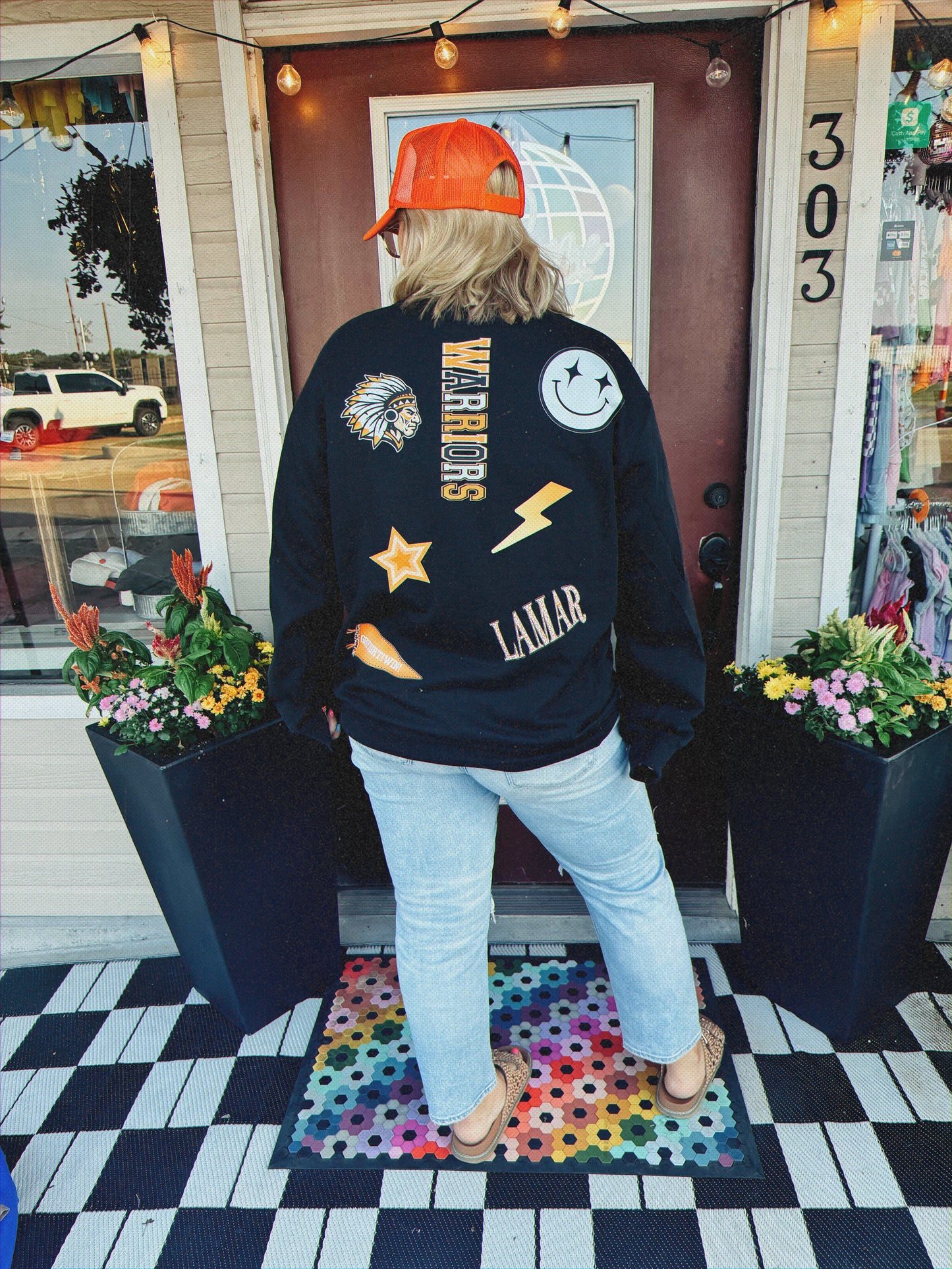 Custom Faux Patched Sweatshirt
