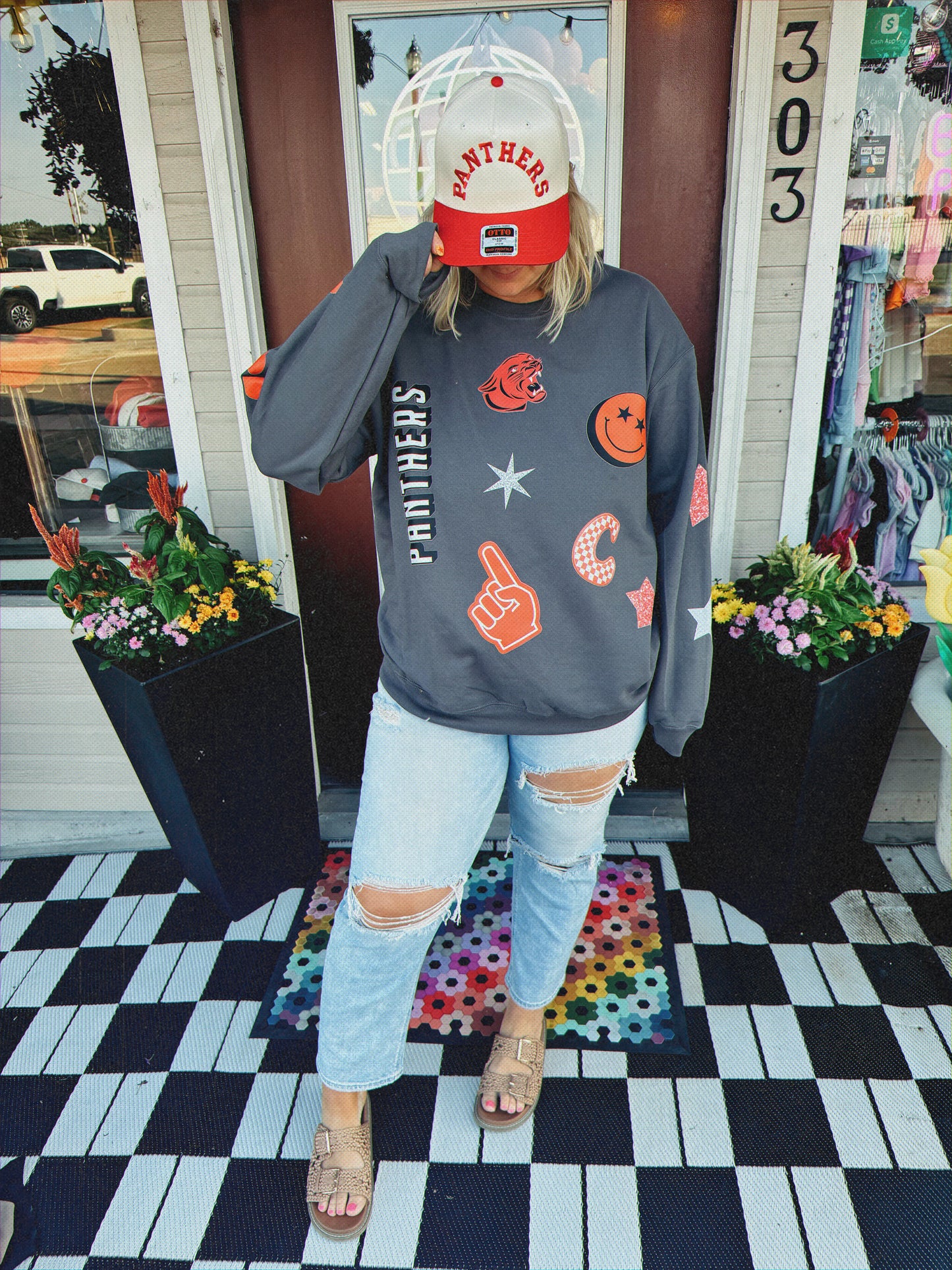 Custom Faux Patched Sweatshirt