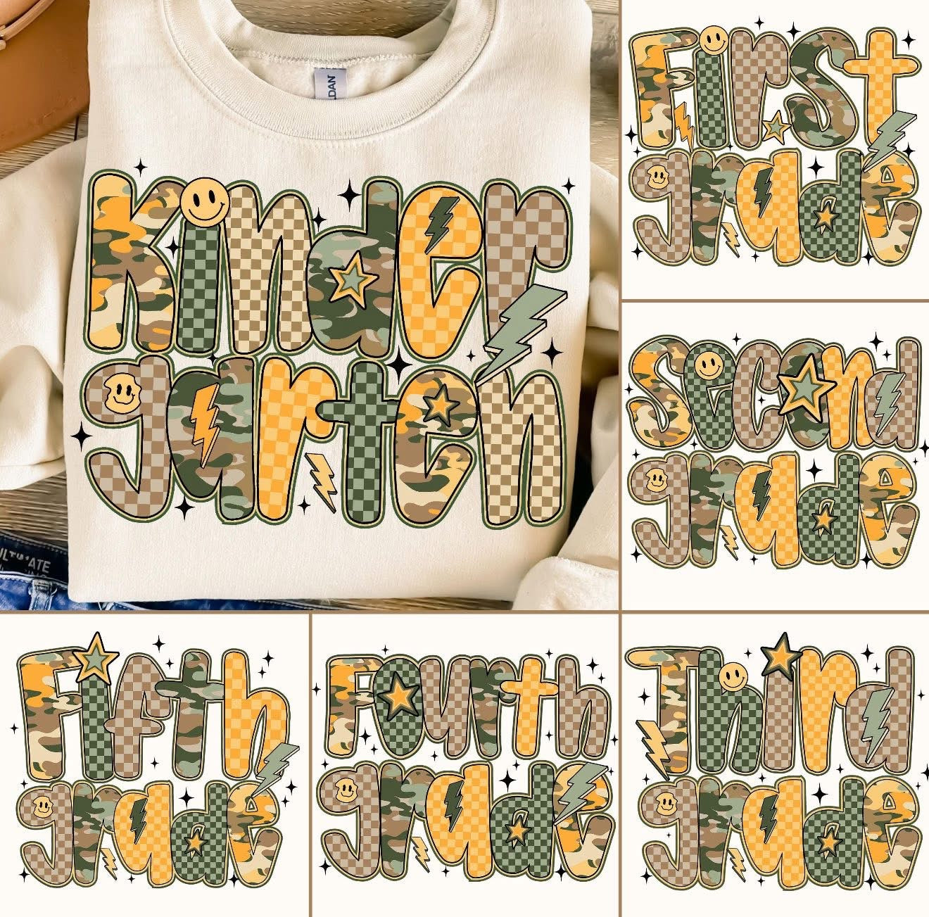 Custom Grade/Name Tee (camo)