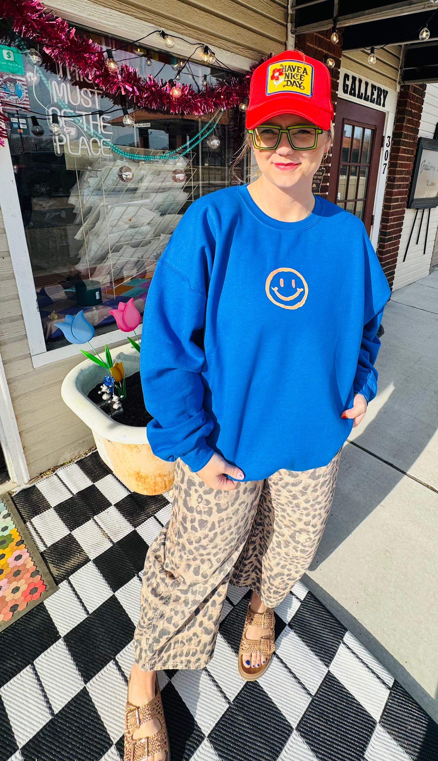 Smiley Jesus Graphic Sweatshirt