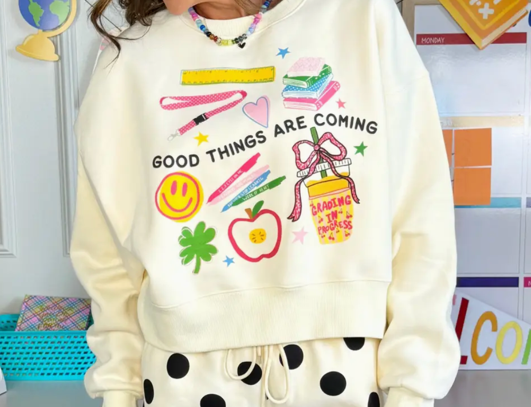 Good Things Are Coming Crop Sweatshirt