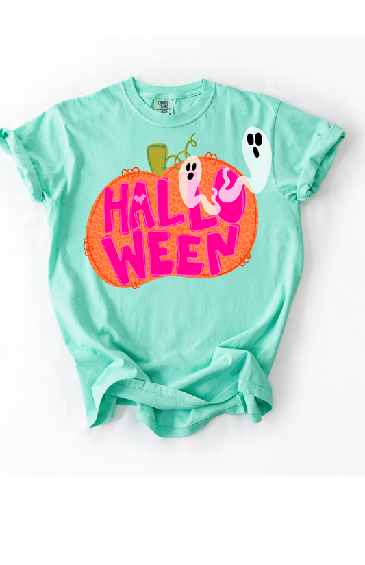 Halloween Cheetah Groovy Ghost