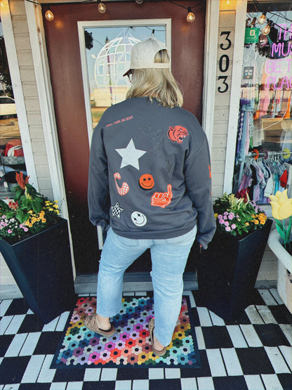 Custom Faux Patched Sweatshirt