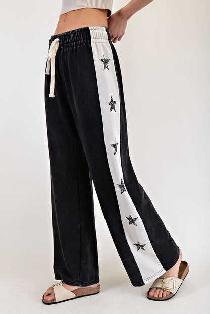 Star Printed Colorblock Sweatpants