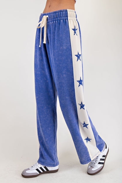 Star Printed Colorblock Sweatpants