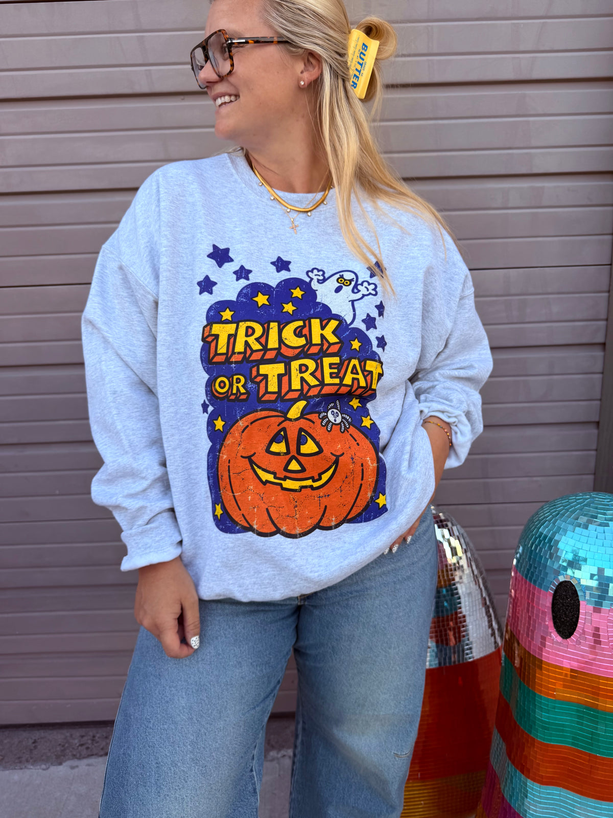 Trick or Treat Pumpkin (Sweatshirt or Tee)