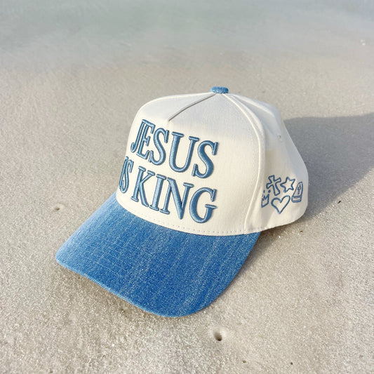 Jesus is King Denim Hat