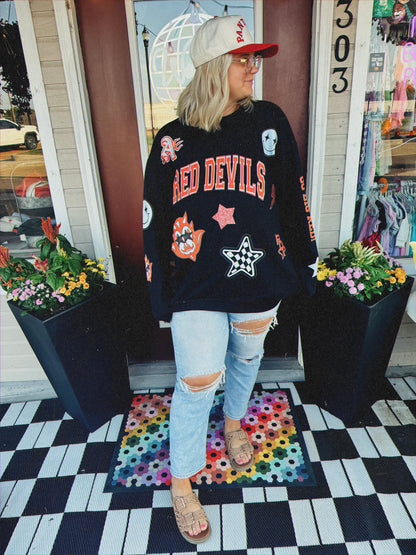 Custom Faux Patched Sweatshirt