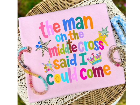 Man on the middle cross (light pink)