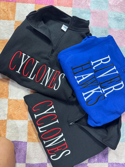 1/4 zip Custom Team/State/Name