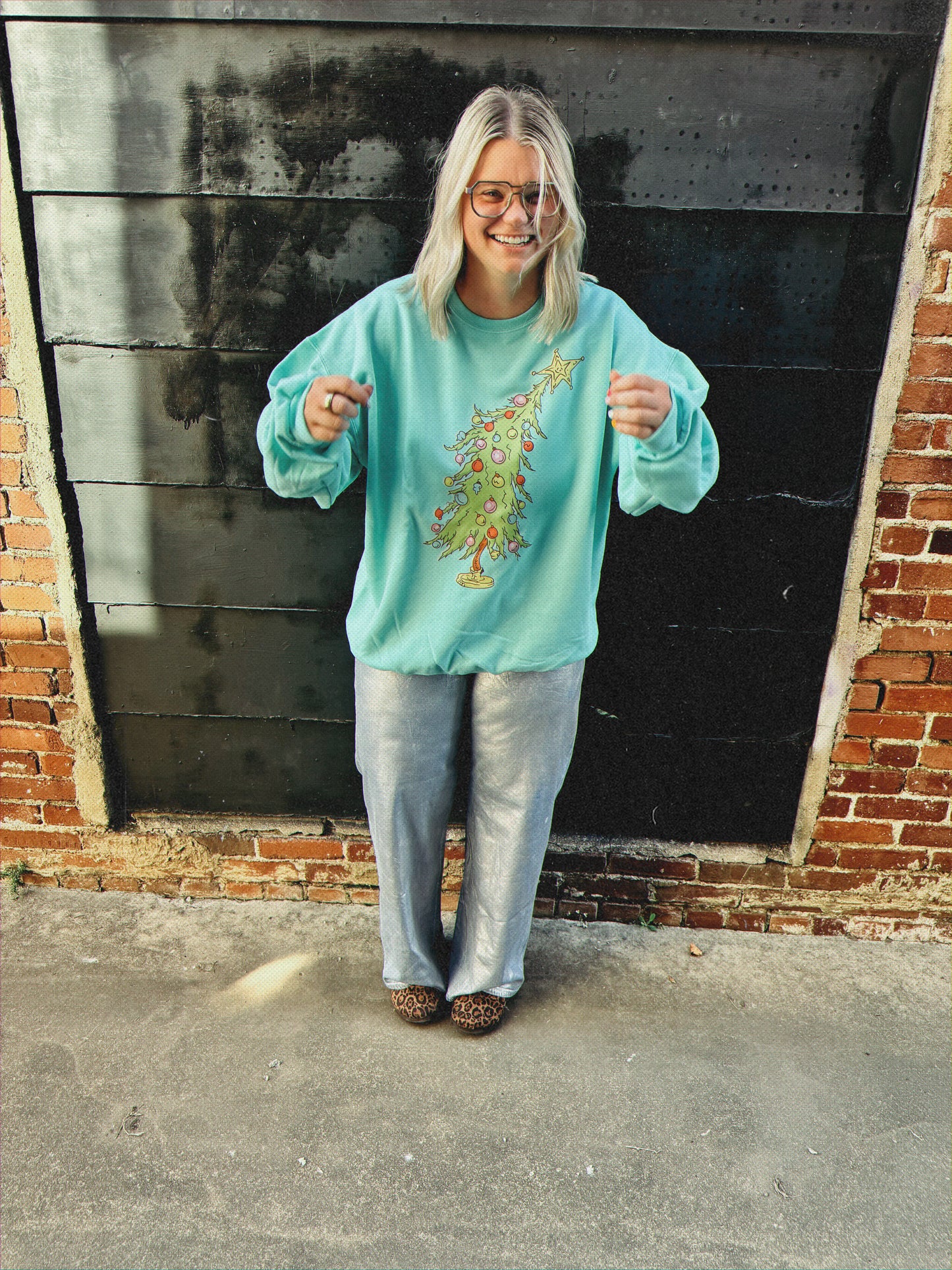 Teal Grinchy Sweatshirt or Tee