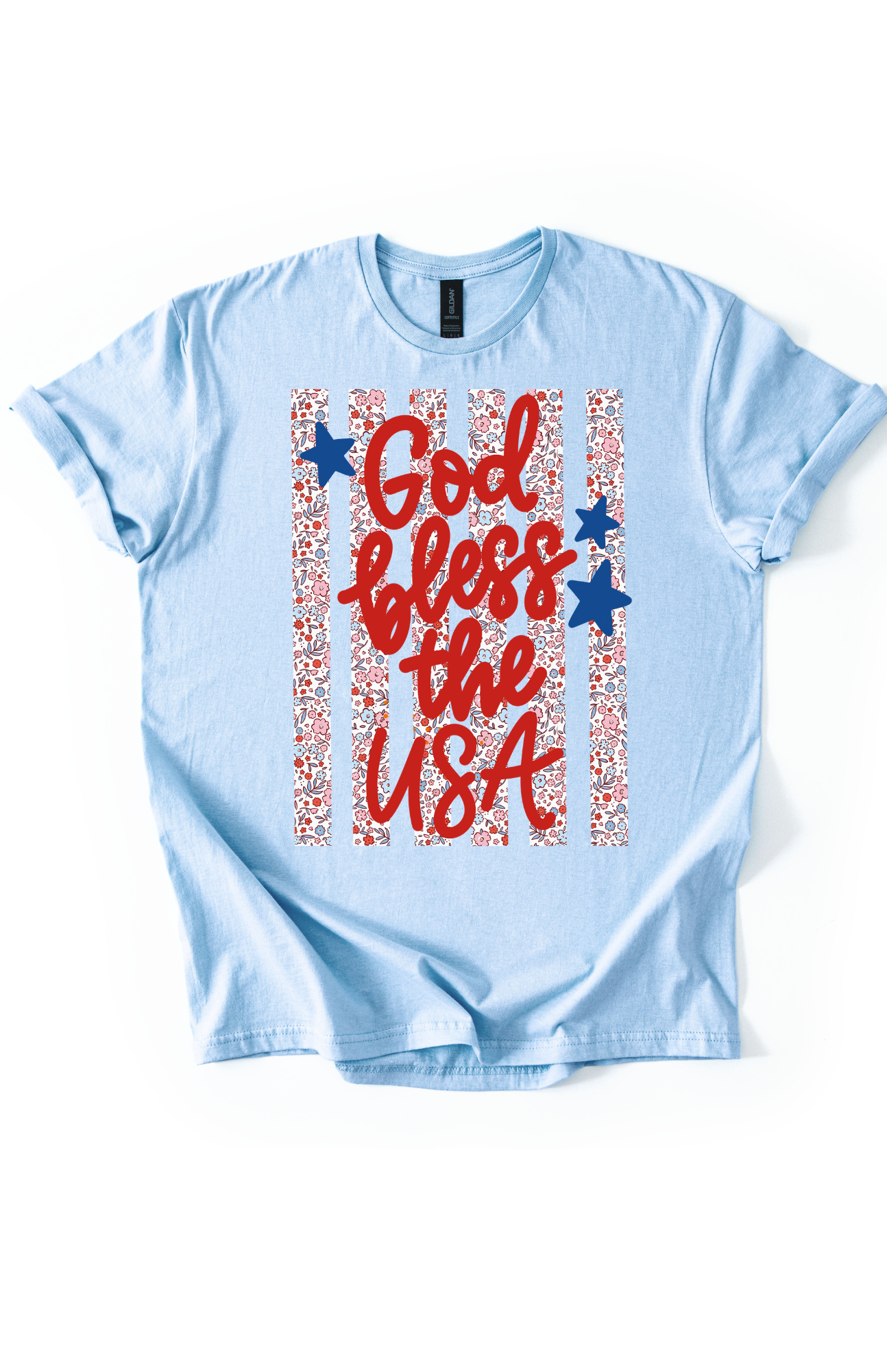 God bless the USA blue tee