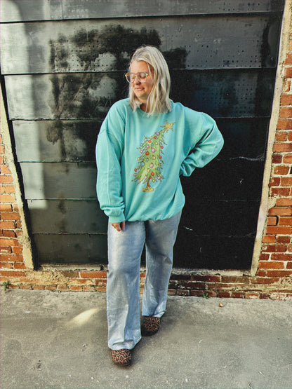 Teal Grinchy Sweatshirt or Tee