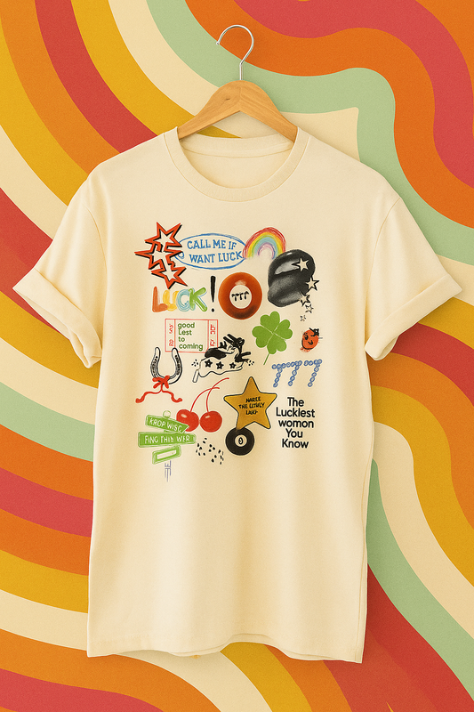 HOW LUCKY COLLAGE TEE