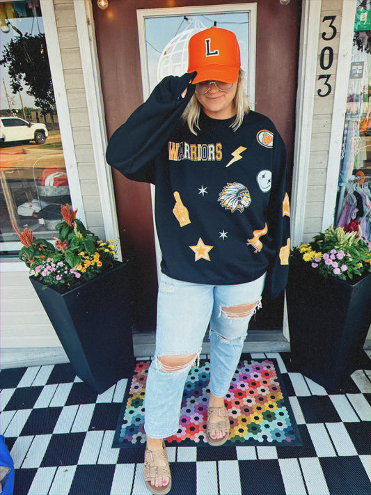 Custom Faux Patched Sweatshirt