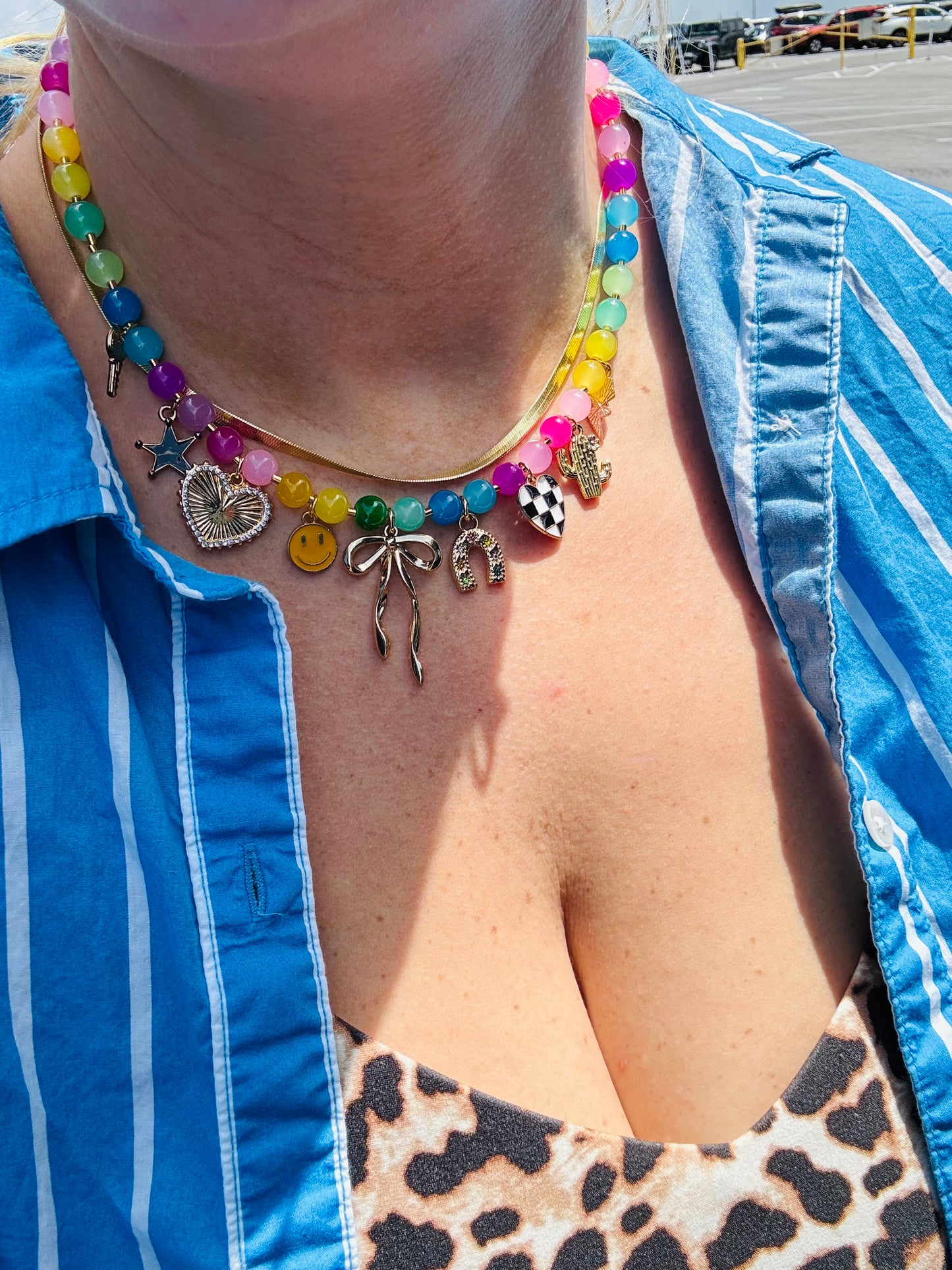 Preppy Glass Bead Necklace