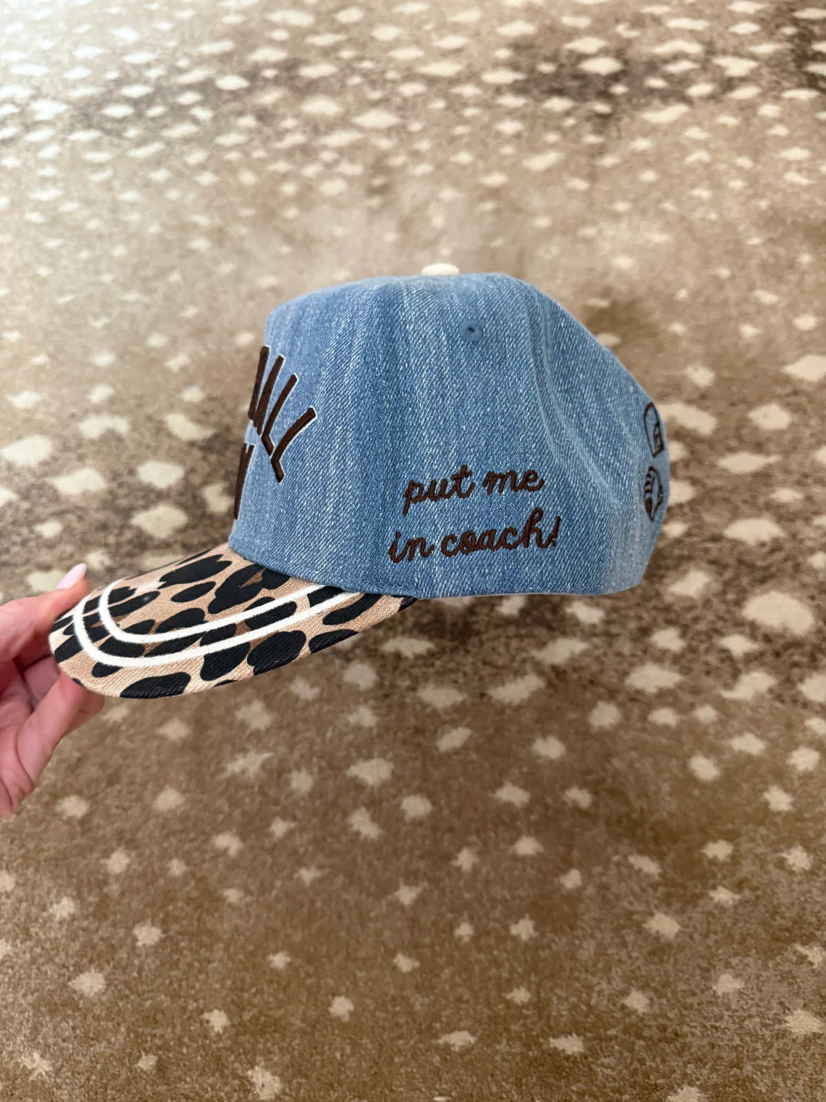 Denium Baseball Mom Hat