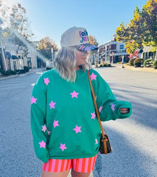 Pink Star Puff Sweatshirt or Tee