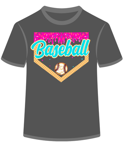 Baseball Drip Custom Tee: Front and Back