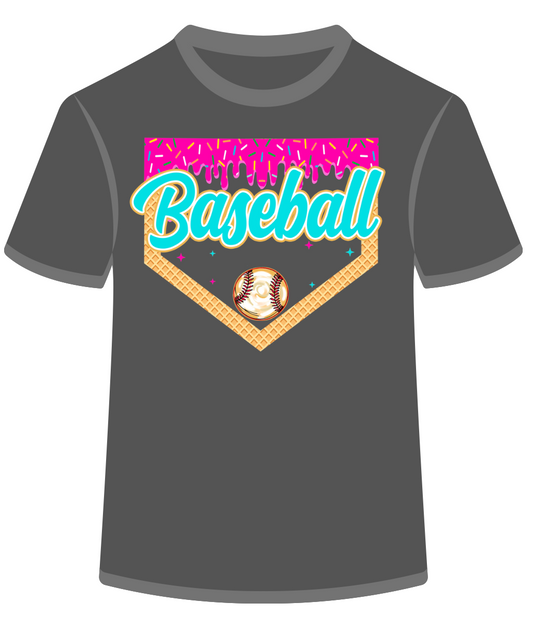 Baseball Drip Custom Tee: Front and Back